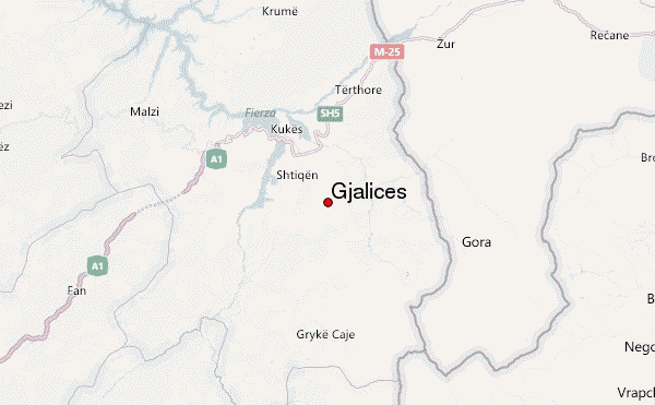 Gjalices Location Map