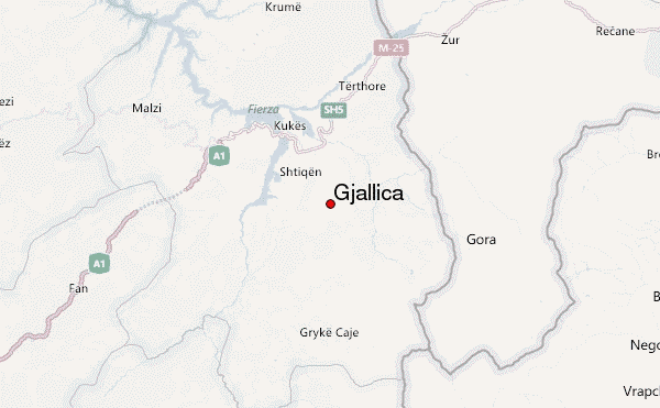Gjallica Location Map