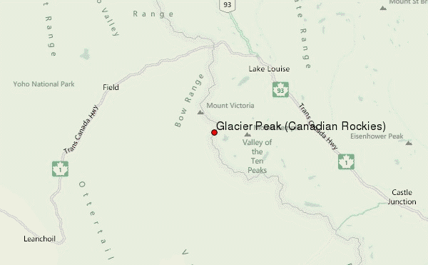 Glacier Peak (Canadian Rockies) Location Map