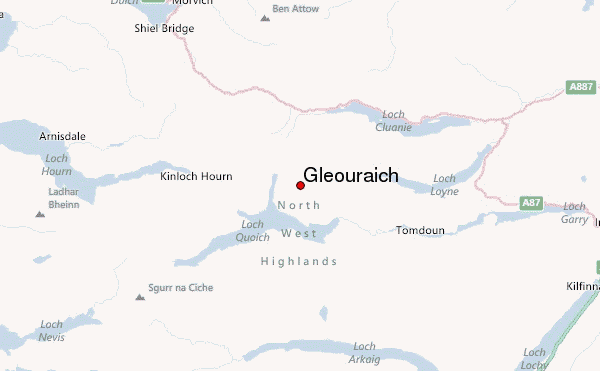 Gleouraich Location Map