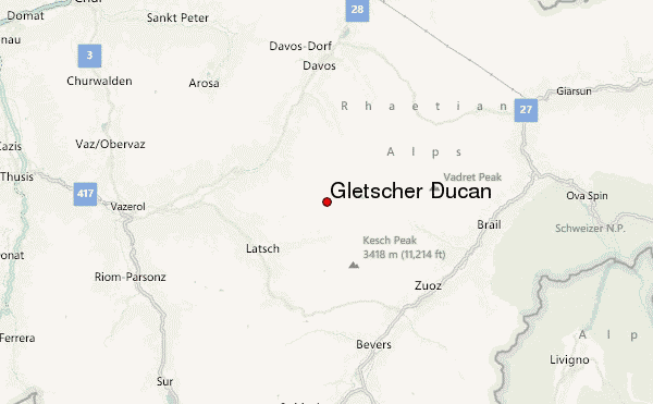 Gletscher Ducan Location Map