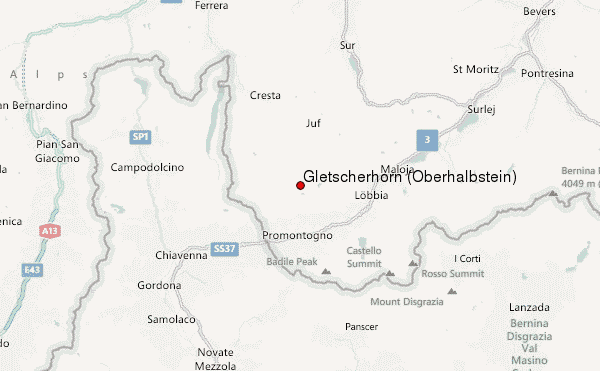Gletscherhorn (Oberhalbstein) Location Map