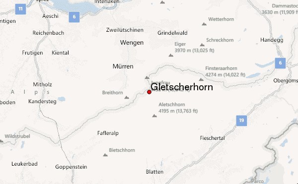 Gletscherhorn Location Map