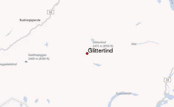 Glittertind Location Map