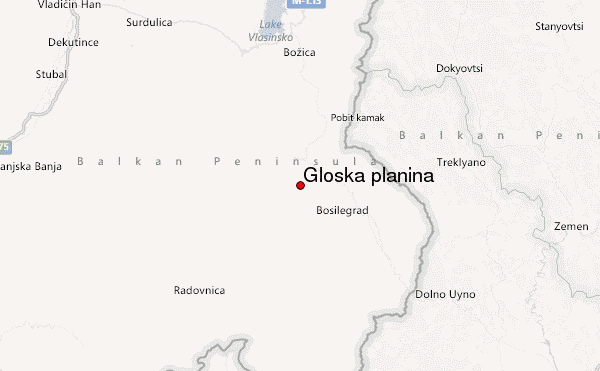 Gloška planina Location Map
