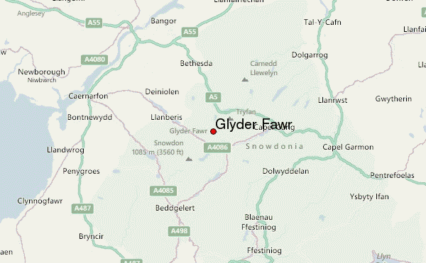 Glyder Fawr Location Map