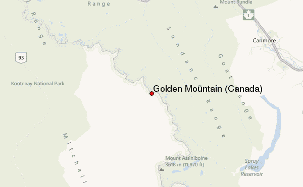 Golden Mountain (Canada) Location Map