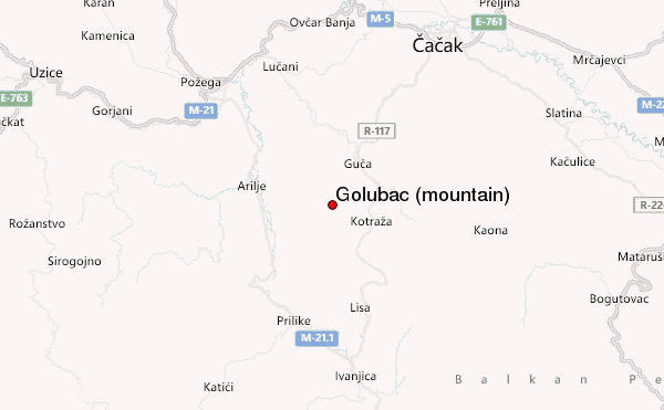 Golubac (mountain) Location Map