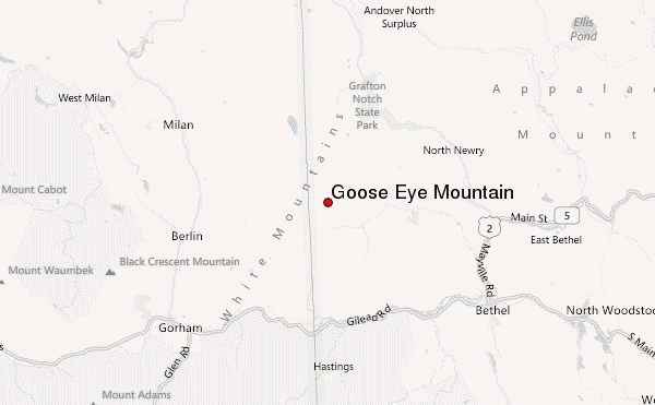 Goose Eye Mountain Location Map