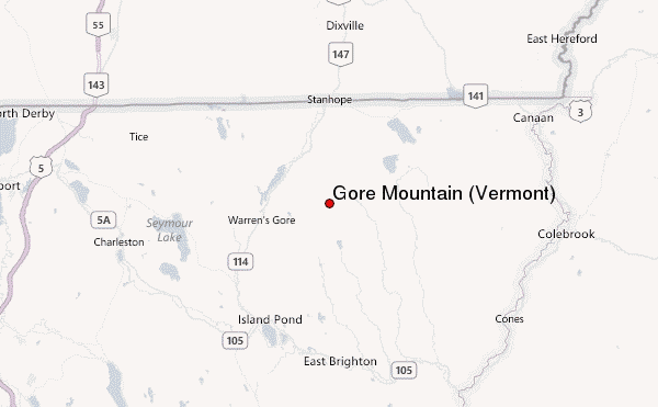 Gore Mountain (Vermont) Location Map