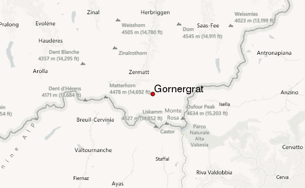 Gornergrat Location Map