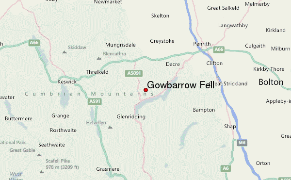 Gowbarrow Fell Location Map