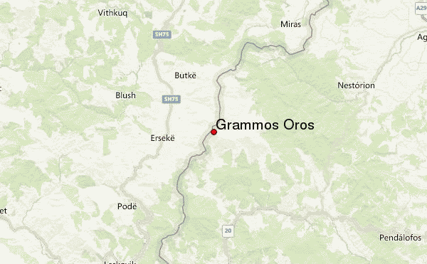 Grammos Oros Location Map