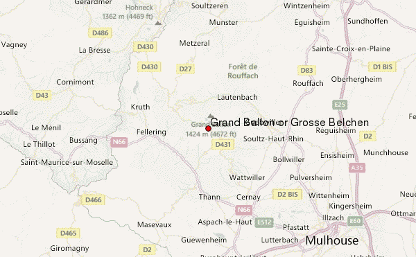 Grand Ballon or Große Belchen Location Map