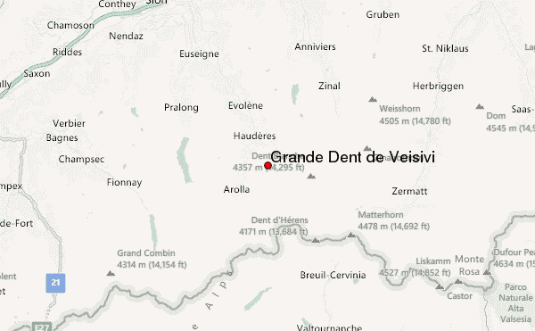 Grande Dent de Veisivi Location Map