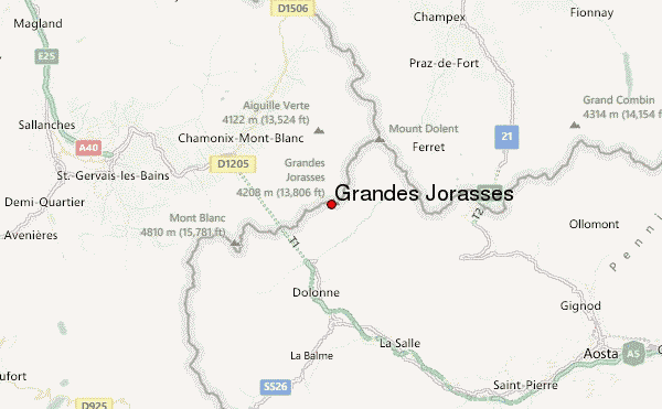 Grandes Jorasses Location Map