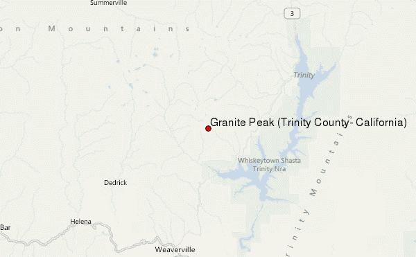 Granite Peak (Trinity County, California) Location Map