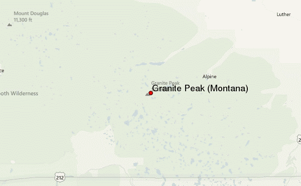 Granite Peak (Montana) Location Map