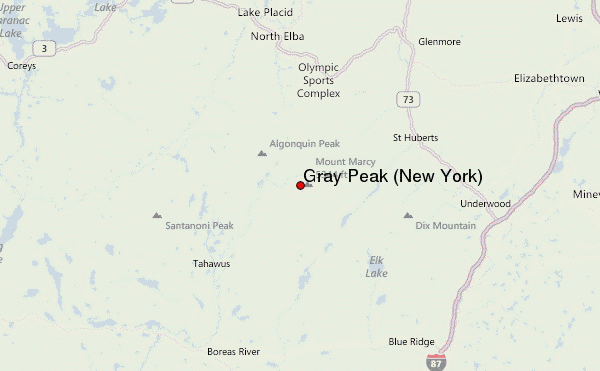 Gray Peak (New York) Location Map