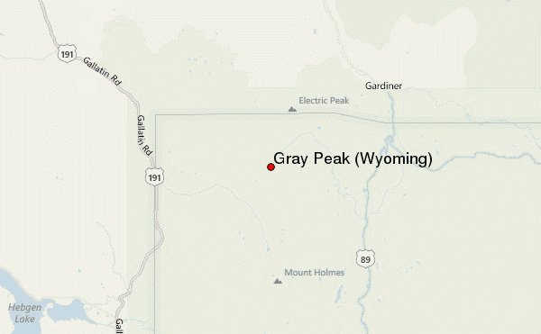 Gray Peak (Wyoming) Location Map
