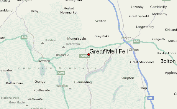 Great Mell Fell Location Map