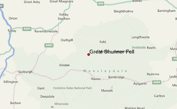 Great Shunner Fell Location Map