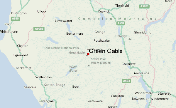 Green Gable Location Map