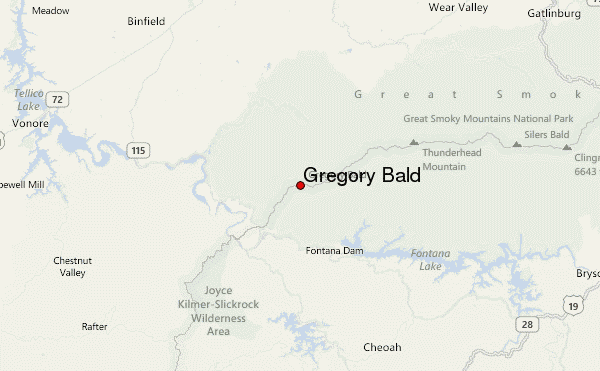 Gregory Bald Location Map