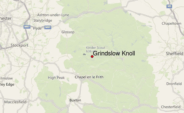 Grindslow Knoll Location Map