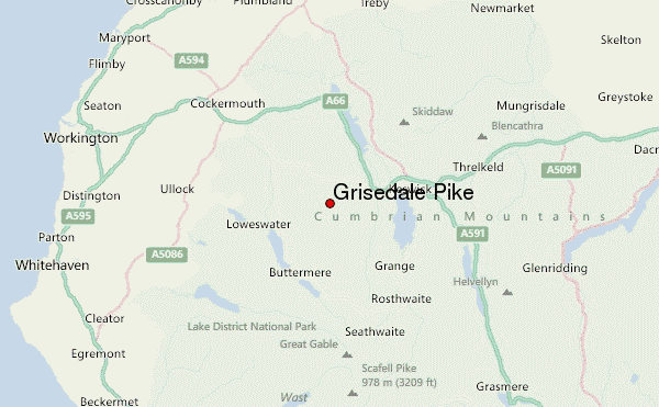 Grisedale Pike Location Map