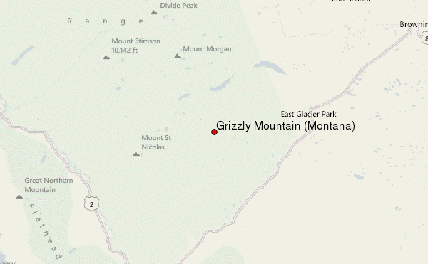 Grizzly Mountain (Montana) Location Map
