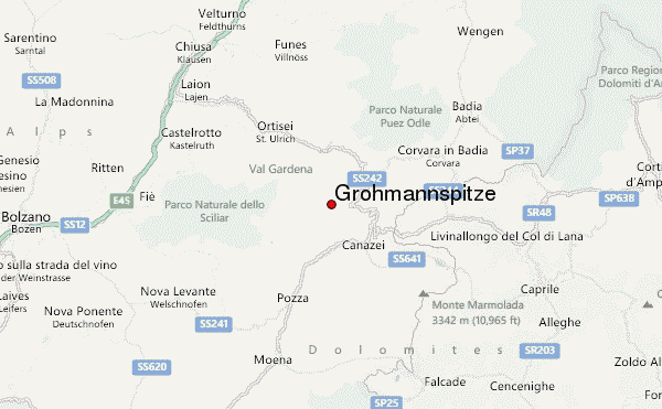 Grohmannspitze Location Map