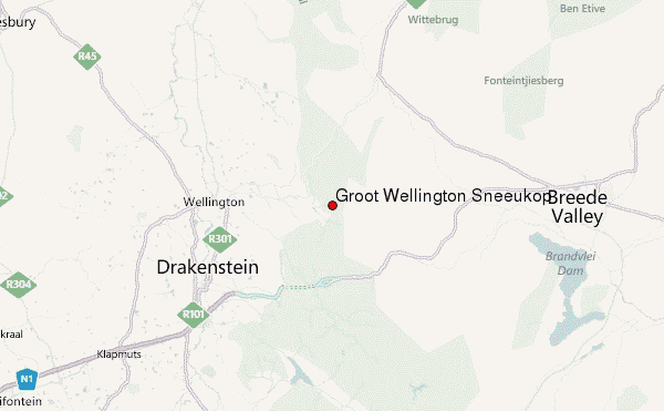 Groot Wellington Sneeukop Location Map