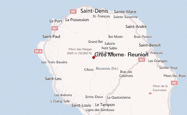 Gros Morne, Réunion Location Map