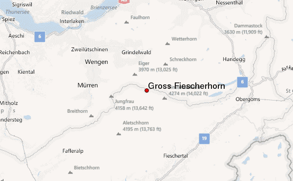 Gross Fiescherhorn Location Map