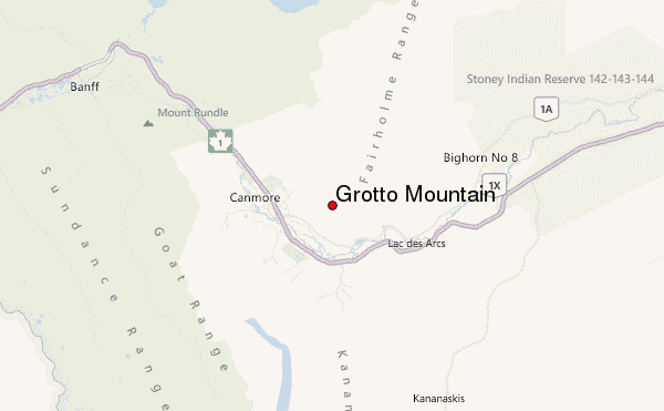 Grotto Mountain Location Map
