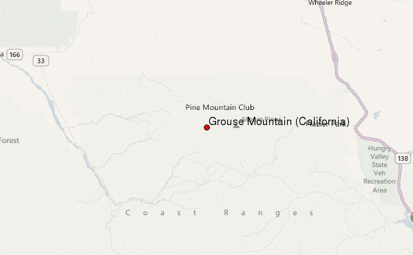Grouse Mountain (California) Location Map