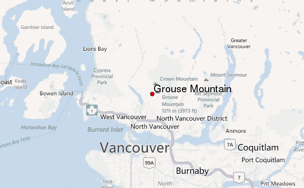 Grouse Mountain Location Map