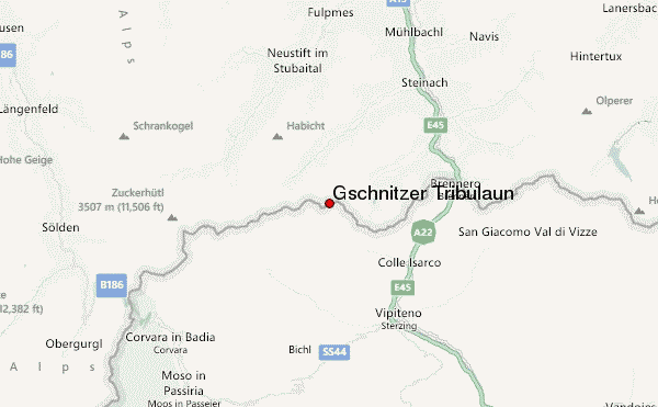 Gschnitzer Tribulaun Location Map
