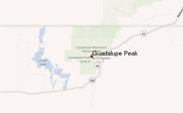 Guadalupe Peak Location Map