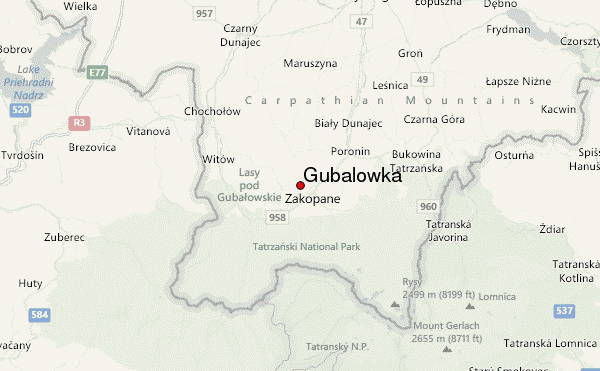 Gubałówka Location Map