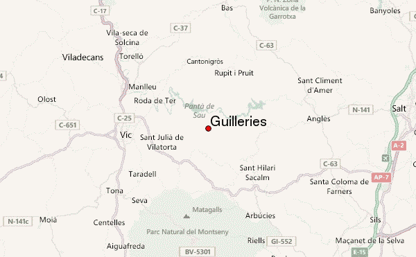 Guilleries Location Map