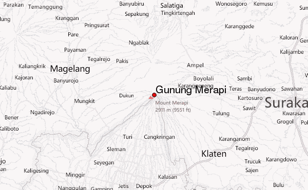 Gunung Merapi Location Map