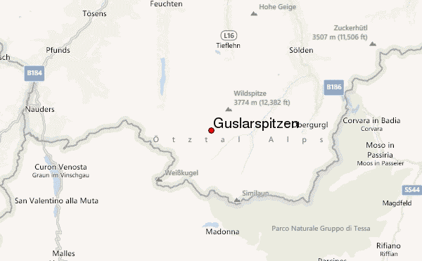 Guslarspitzen Location Map
