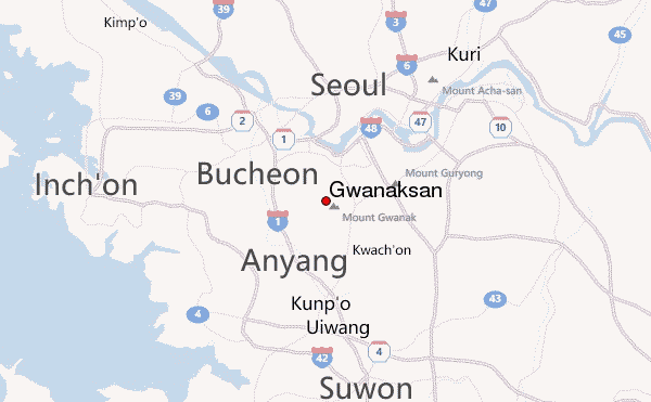 Gwanaksan Location Map