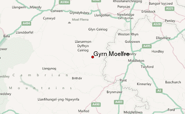 Gyrn Moelfre Location Map
