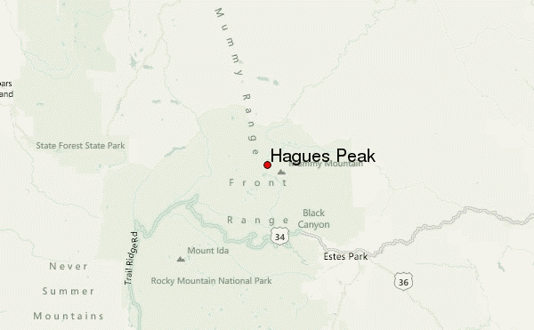 Hagues Peak Location Map
