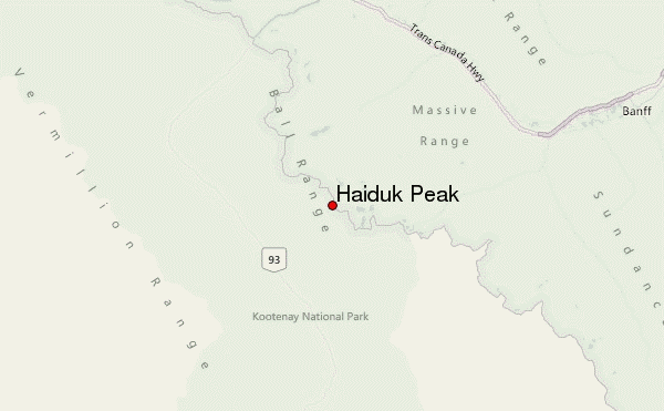 Haiduk Peak Location Map