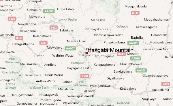 Hakgala Mountain Location Map