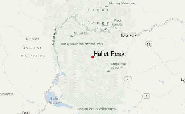 Hallet Peak Location Map